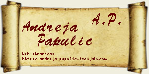 Andreja Papulić vizit kartica